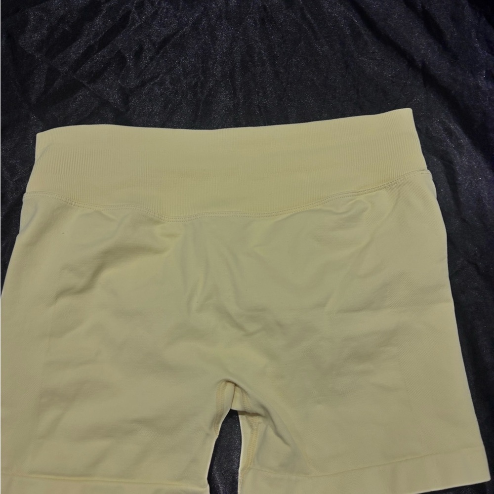 Women's butter yellow dfyne dooop gym shorts